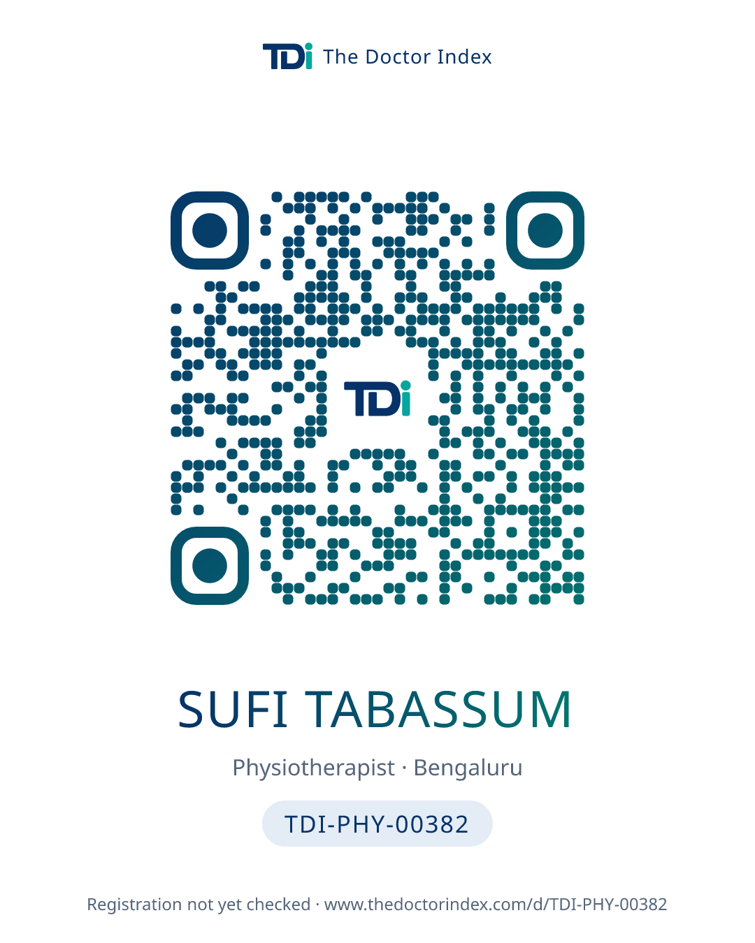 QR card for Sufi Tabassum, TDI-PHY-00382