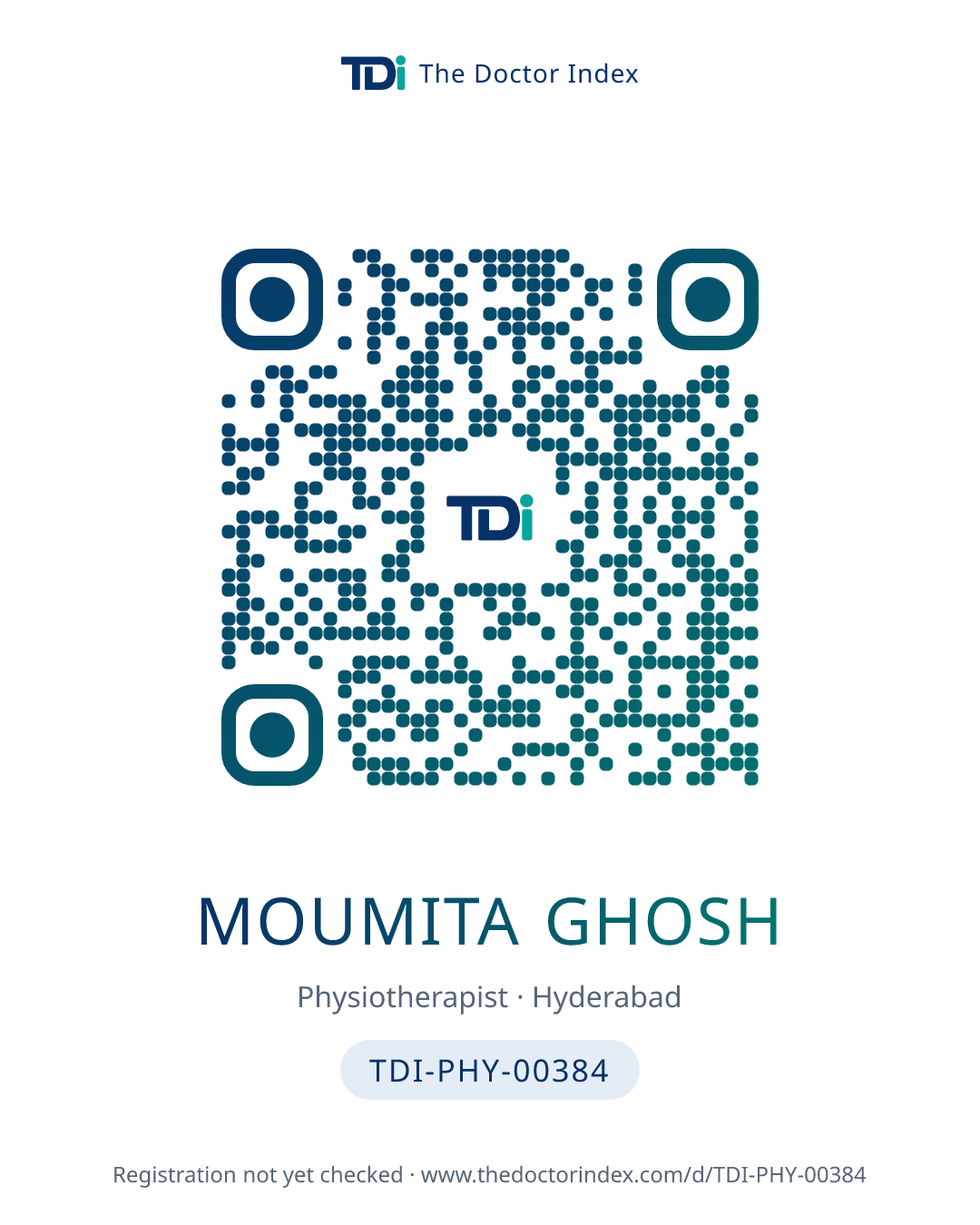 QR card for Moumita Ghosh, TDI-PHY-00384