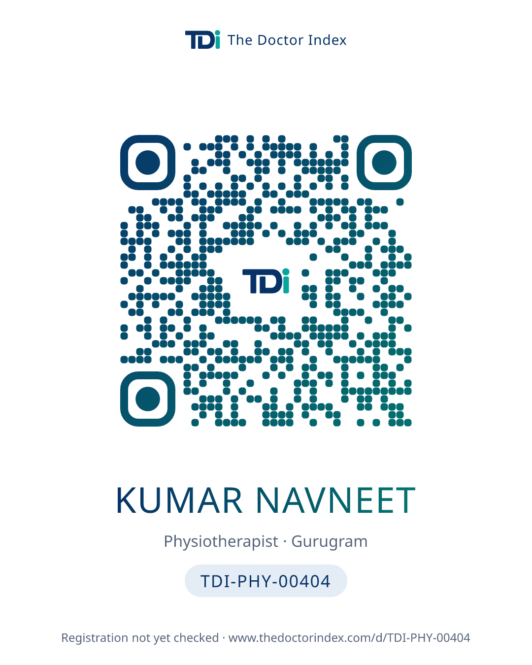 QR card for Kumar Navneet, TDI-PHY-00404