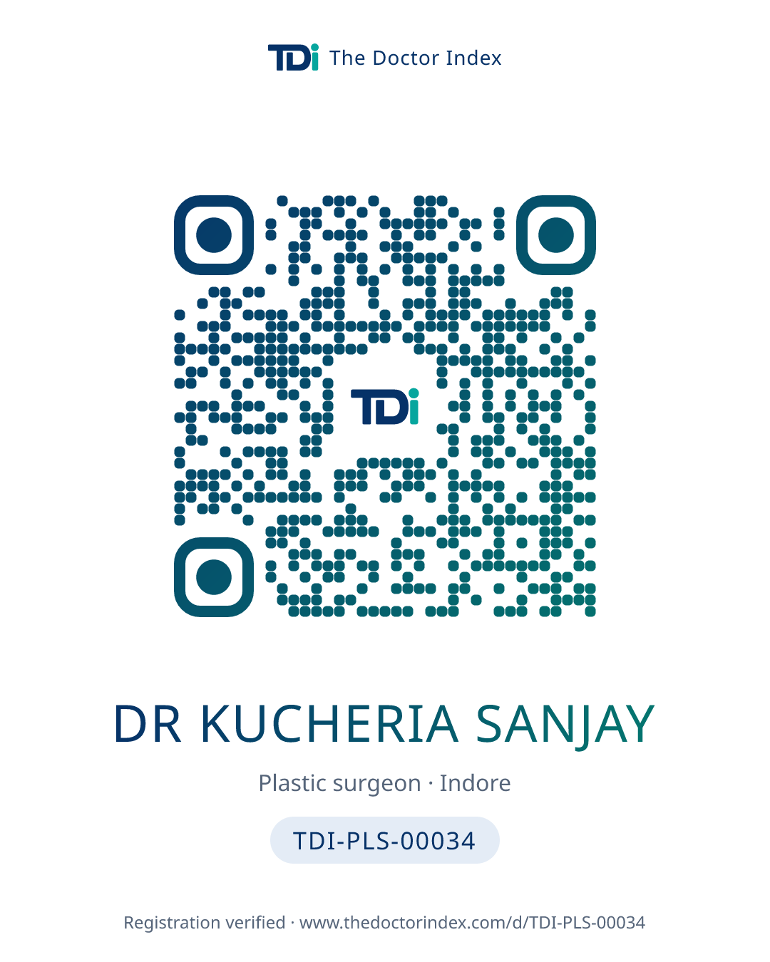 QR card for Dr Kucheria Sanjay, TDI-PLS-00034