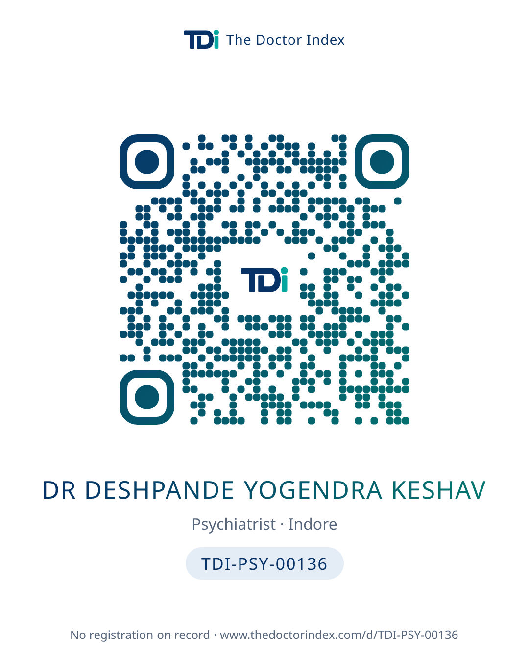 QR card for Dr Deshpande Yogendra Keshav, TDI-PSY-00136