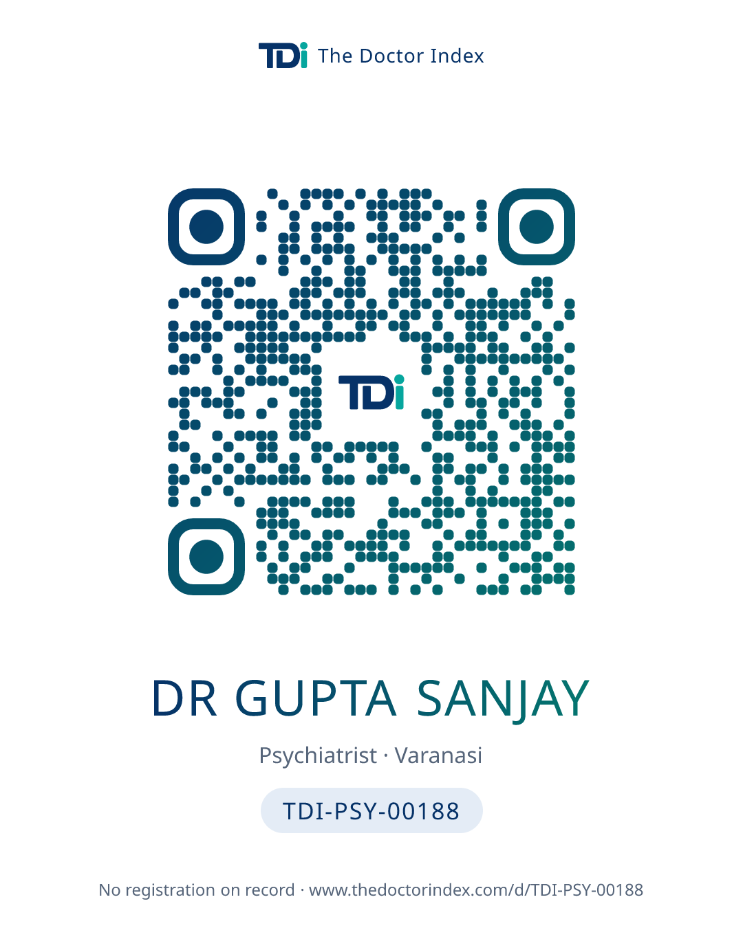QR card for Dr Gupta Sanjay, TDI-PSY-00188