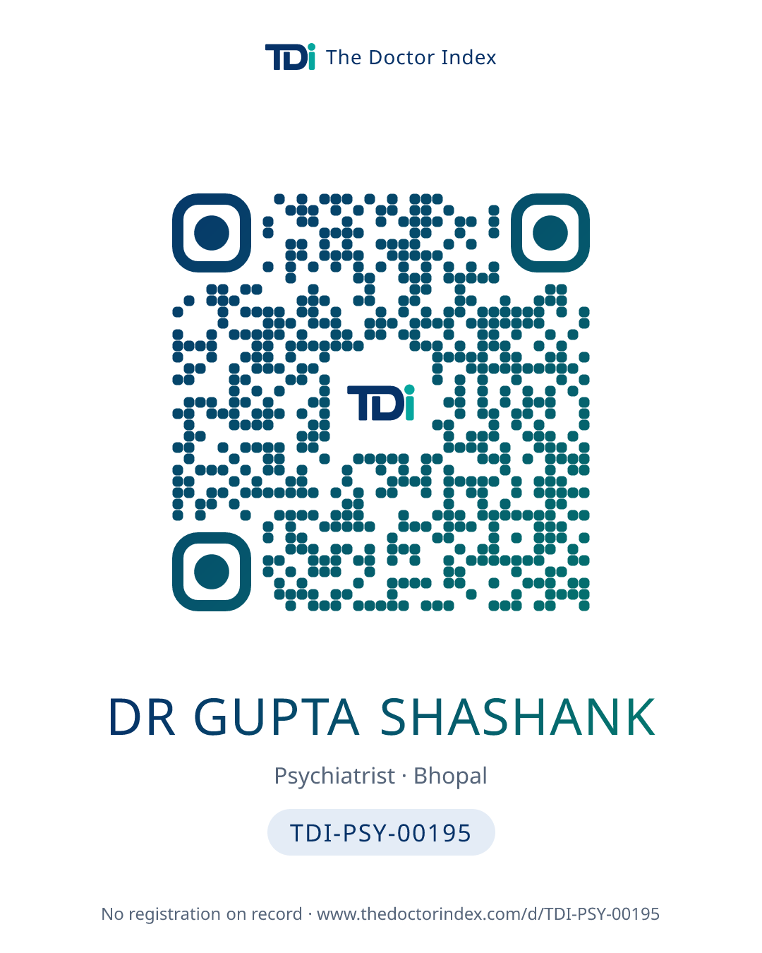 QR card for Dr Gupta Shashank, TDI-PSY-00195