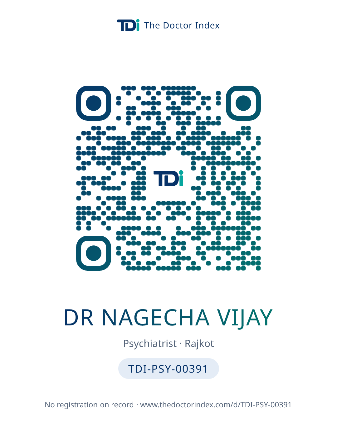 QR card for Dr Nagecha Vijay, TDI-PSY-00391