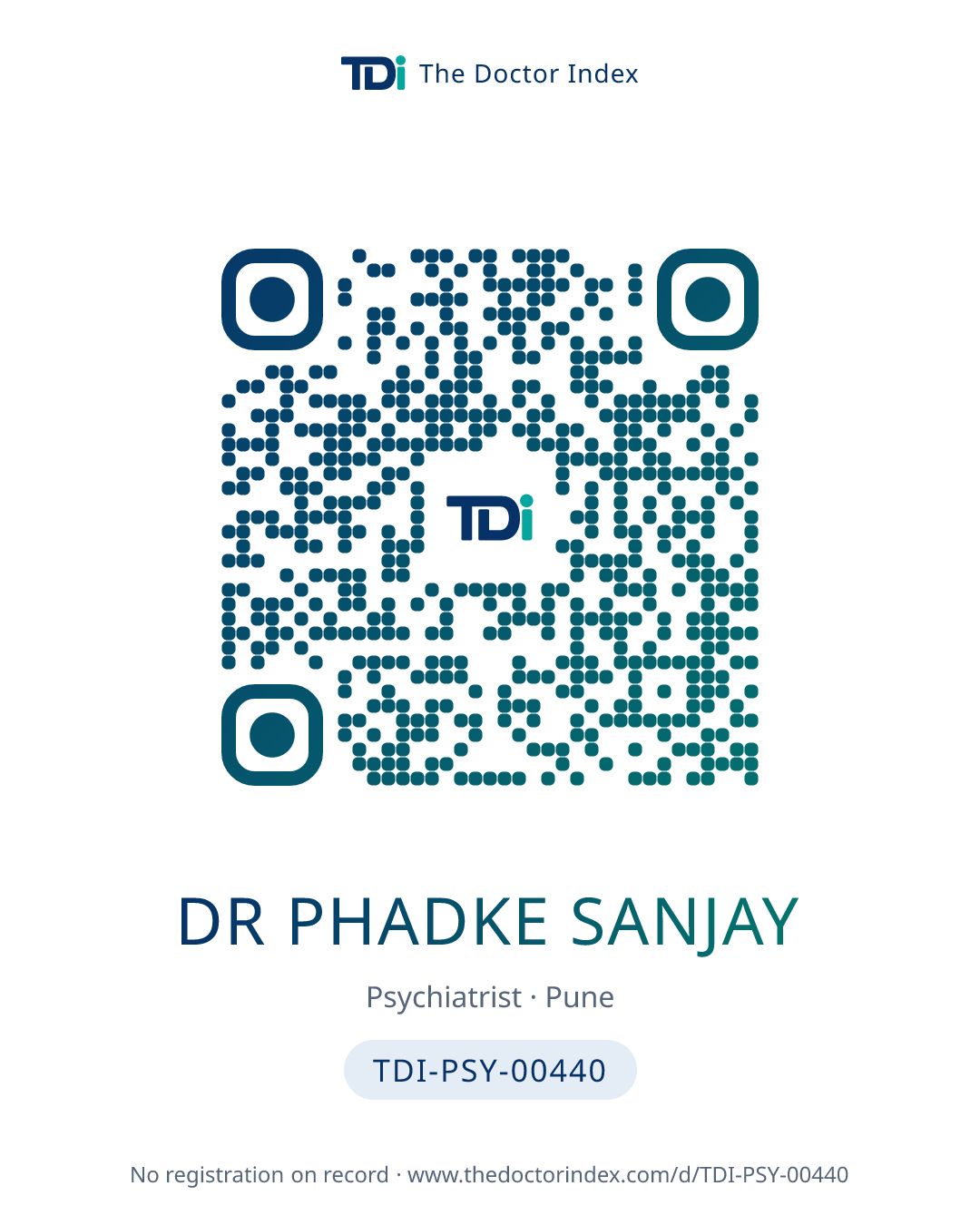 QR card for Dr Phadke Sanjay, TDI-PSY-00440