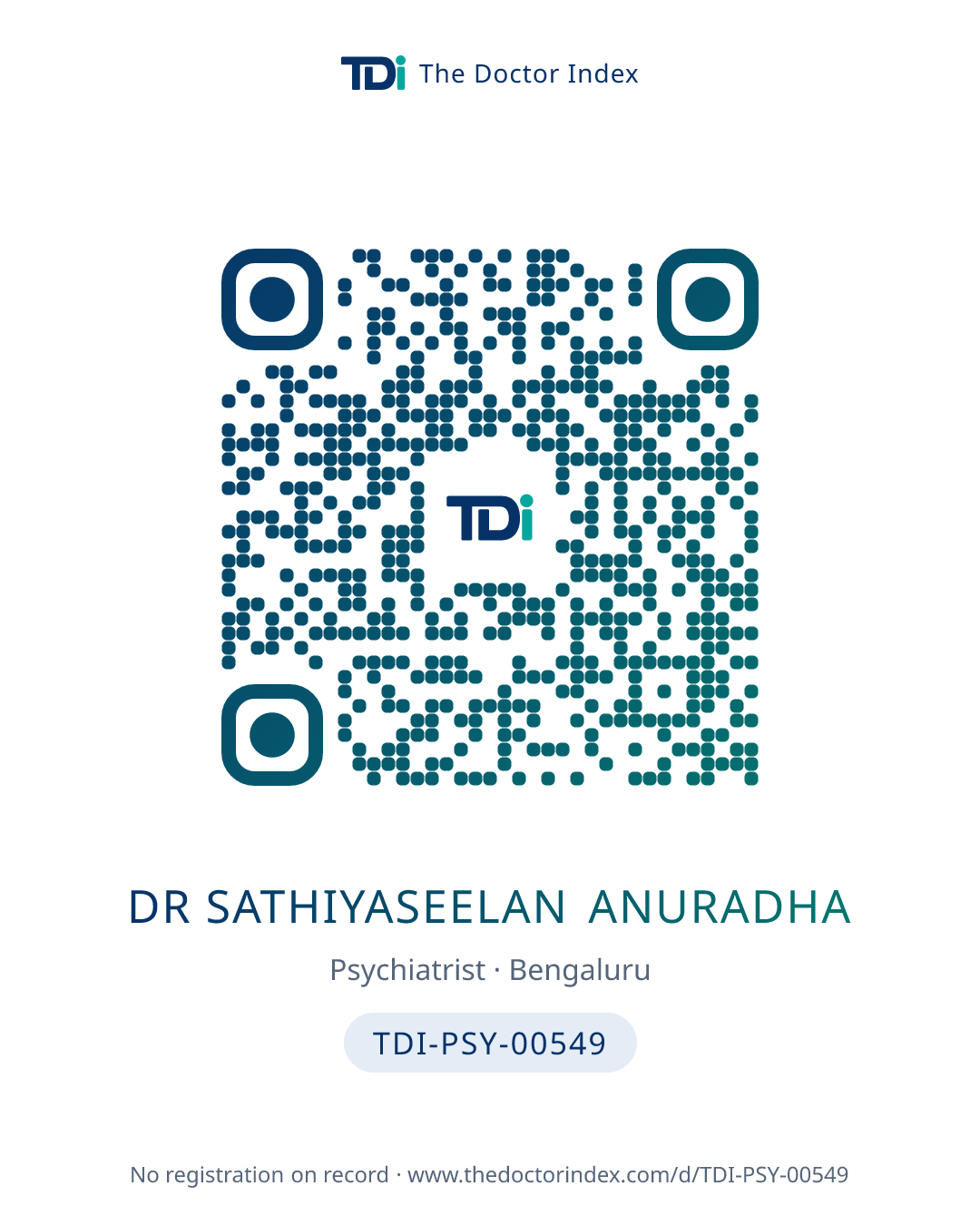 QR card for Dr Sathiyaseelan Anuradha, TDI-PSY-00549