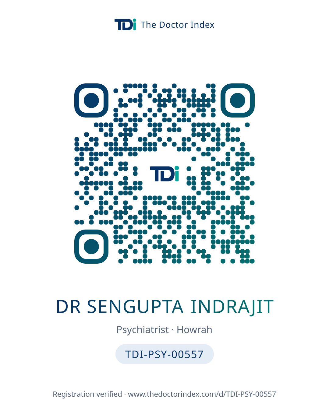QR card for Dr Sengupta Indrajit, TDI-PSY-00557