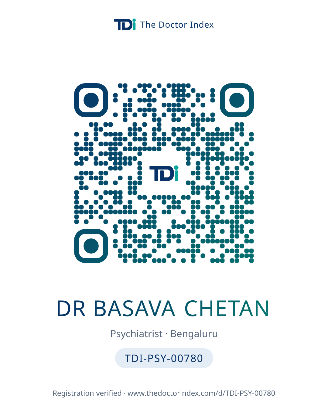 QR card for Dr Basava Chetan, TDI-PSY-00780