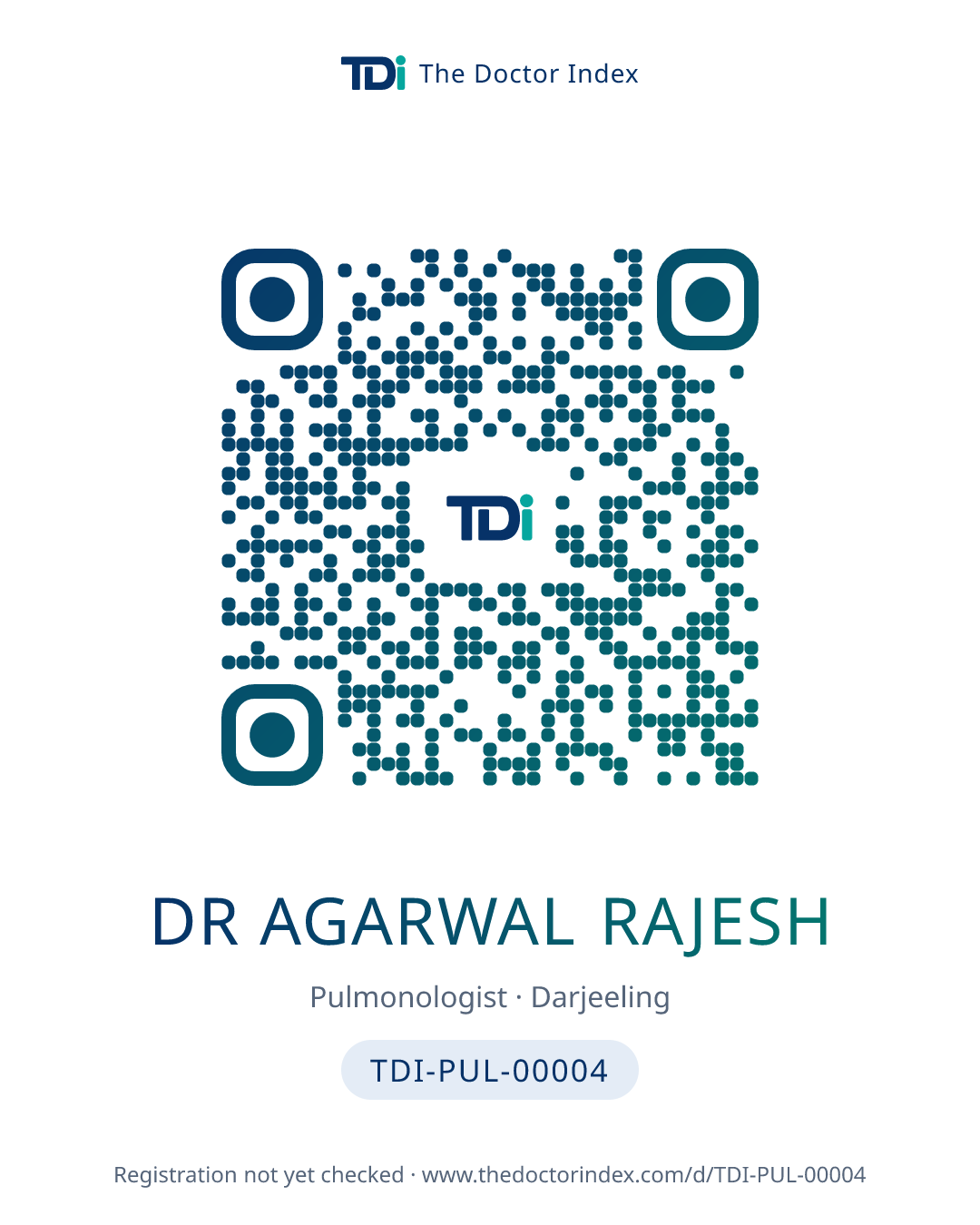 QR card for Dr Agarwal Rajesh, TDI-PUL-00004