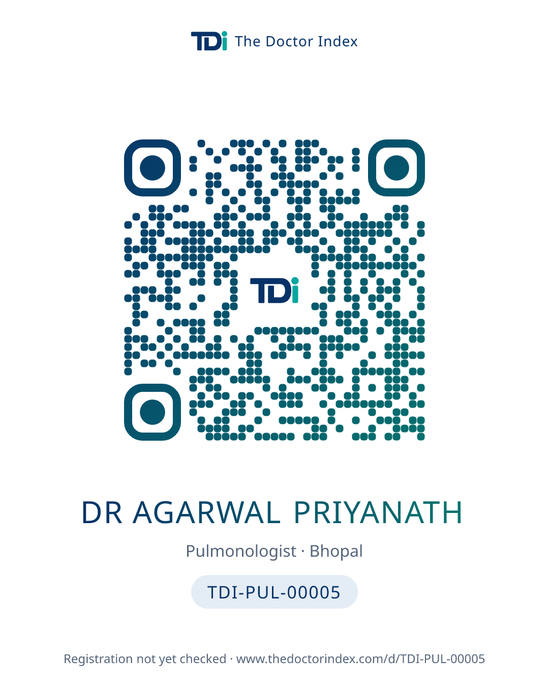 QR card for Dr Agarwal Priyanath, TDI-PUL-00005