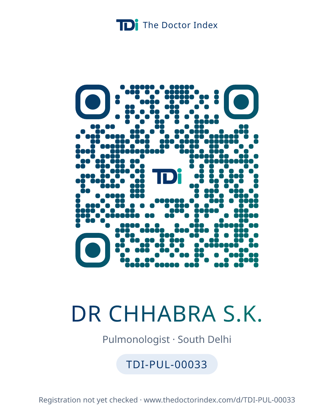 QR card for Dr Chhabra S.K., TDI-PUL-00033