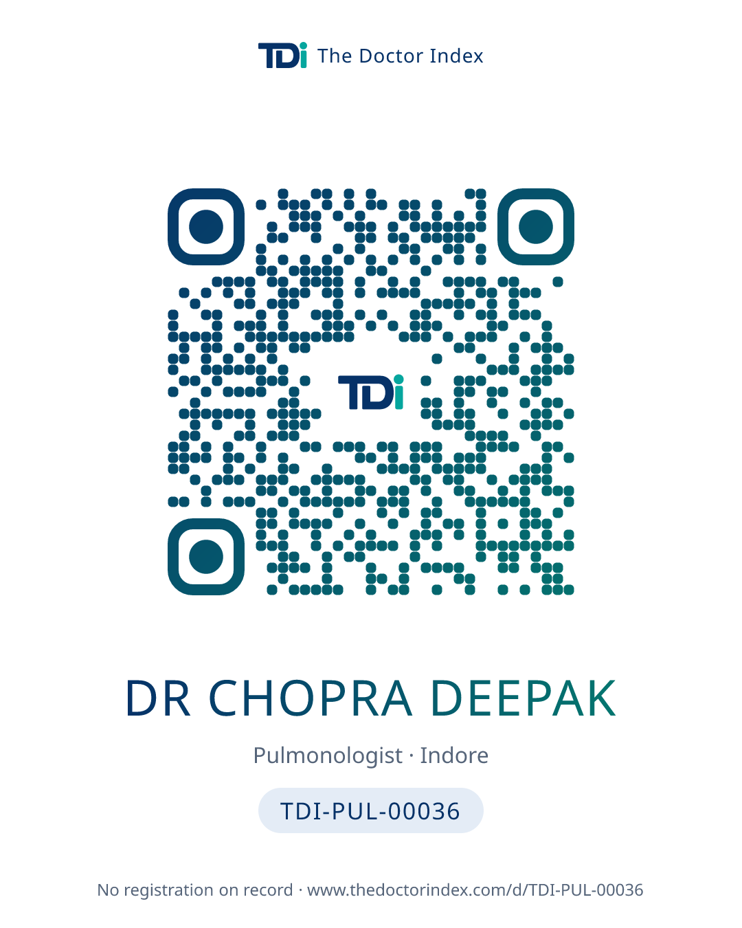 QR card for Dr Chopra Deepak, TDI-PUL-00036