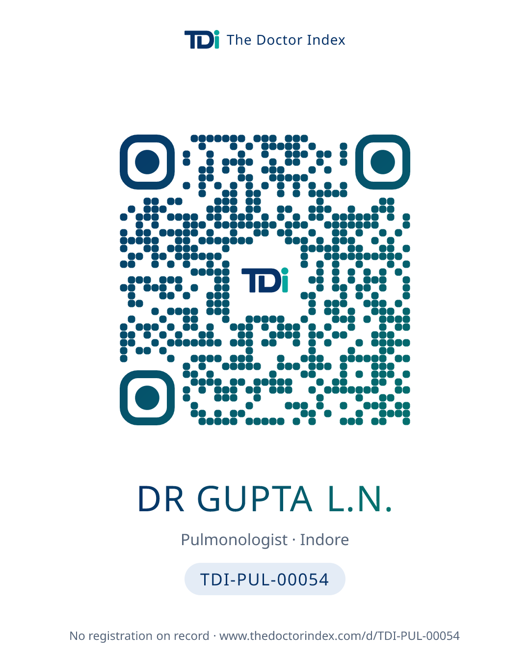 QR card for Dr Gupta L.N., TDI-PUL-00054