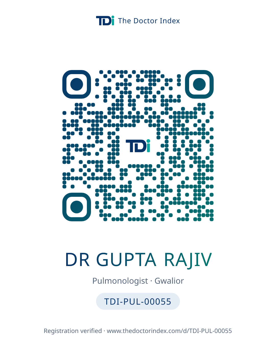 QR card for Dr Gupta Rajiv, TDI-PUL-00055