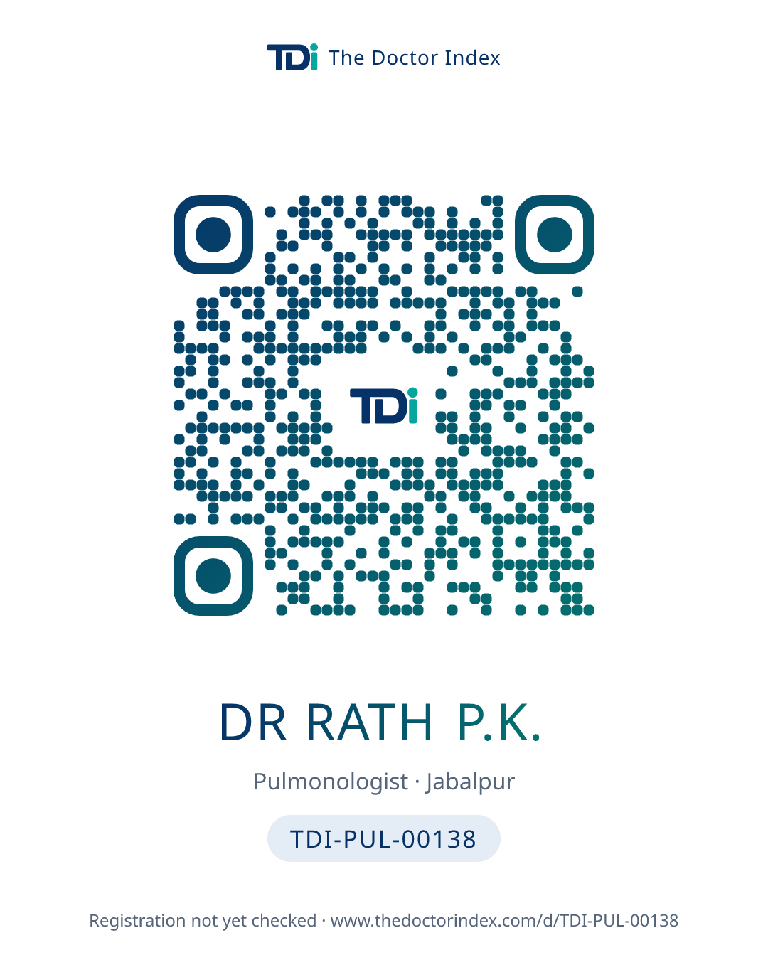 QR card for Dr Rath P.K., TDI-PUL-00138