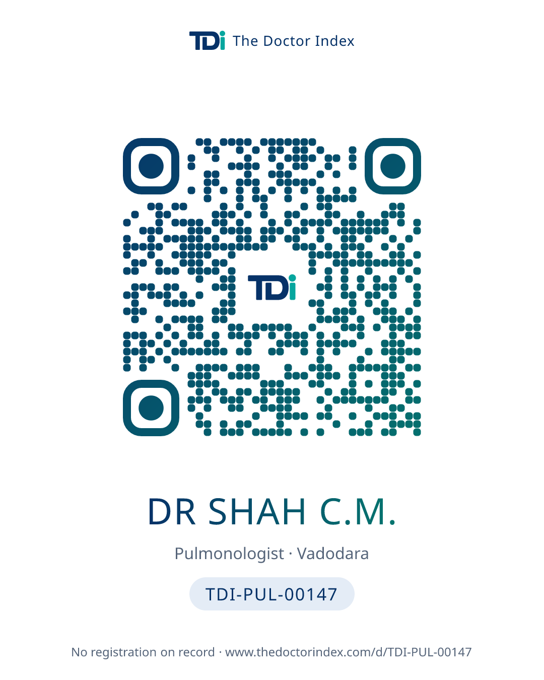QR card for Dr Shah C.M., TDI-PUL-00147