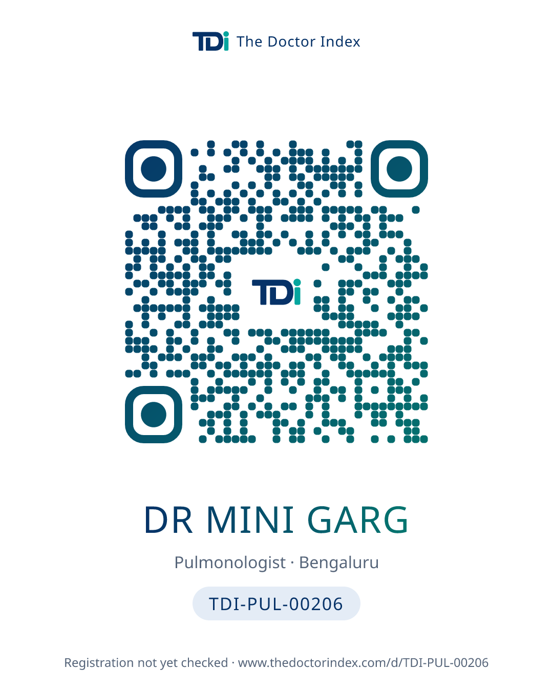QR card for Dr Mini Garg, TDI-PUL-00206