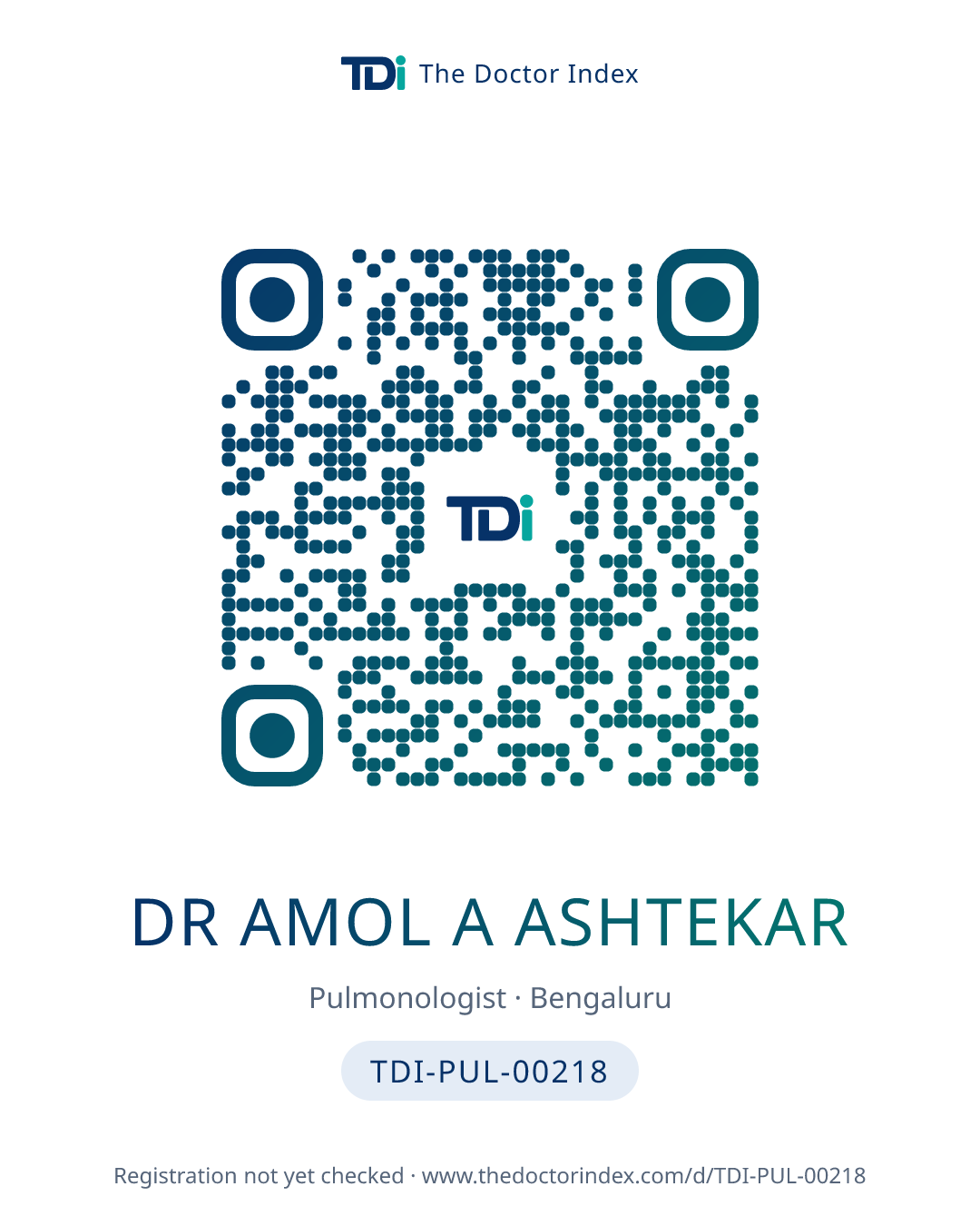 QR card for Dr Amol A Ashtekar, TDI-PUL-00218