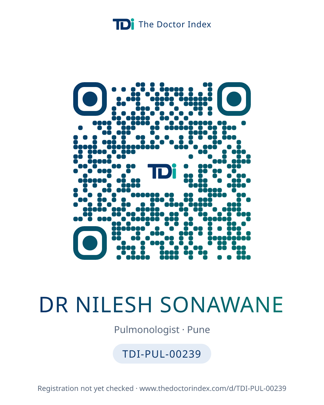 QR card for Dr Nilesh Sonawane, TDI-PUL-00239