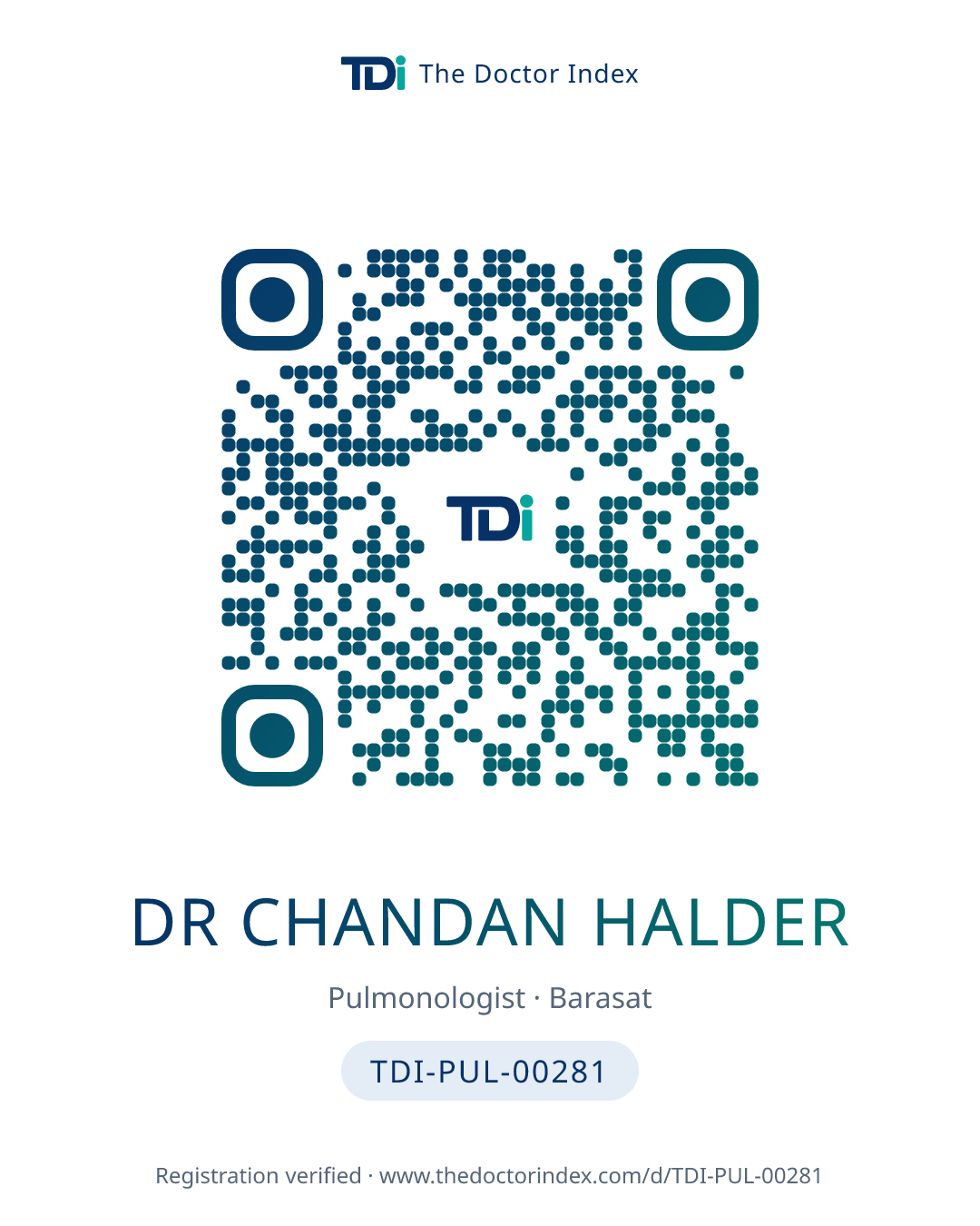 QR card for Dr Chandan Halder, TDI-PUL-00281