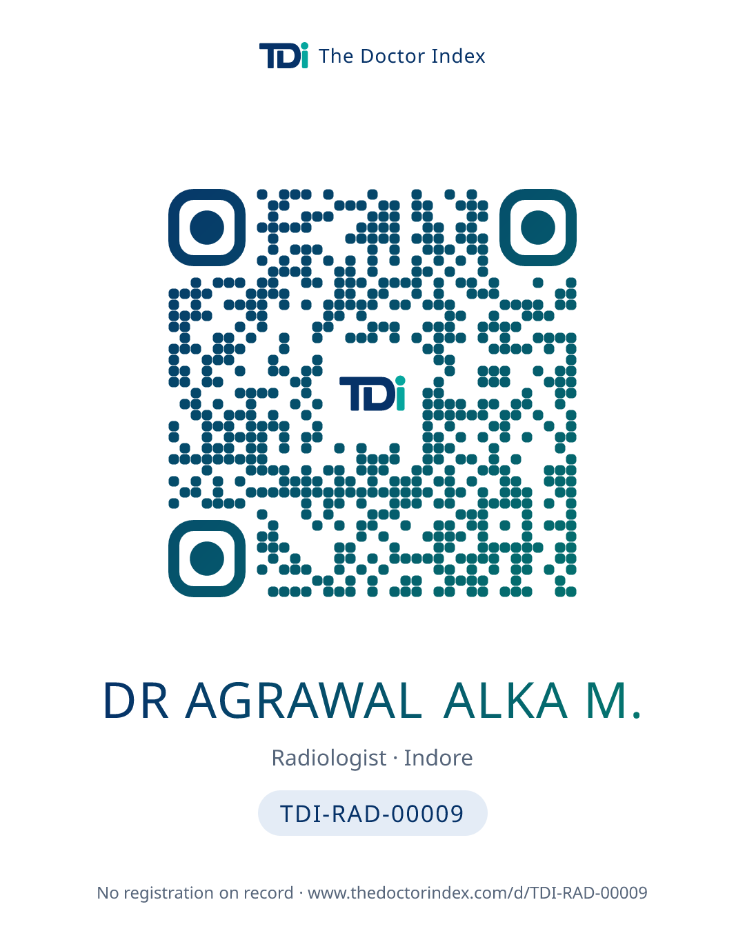 QR card for Dr Agrawal Alka M., TDI-RAD-00009