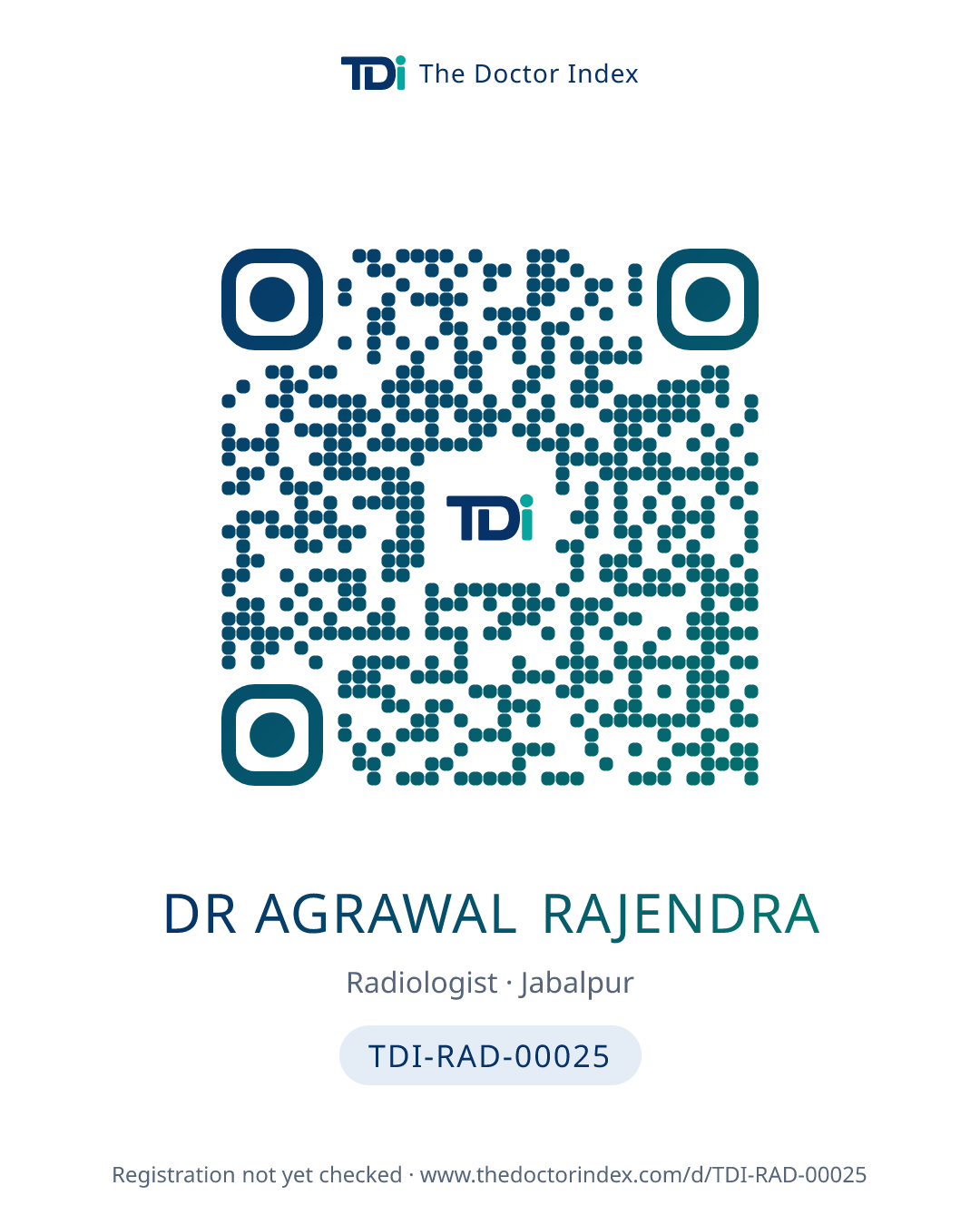 QR card for Dr Agrawal Rajendra, TDI-RAD-00025