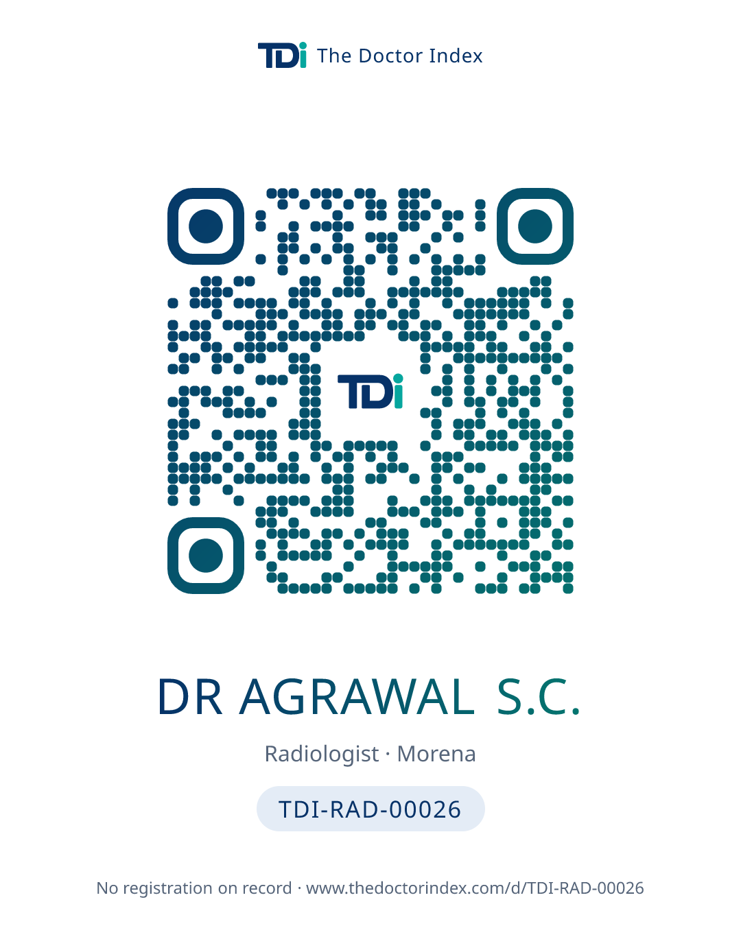 QR card for Dr Agrawal S.C., TDI-RAD-00026