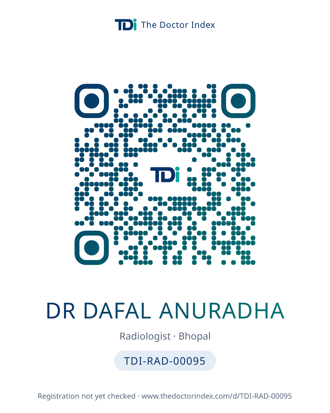 QR card for Dr Dafal Anuradha, TDI-RAD-00095