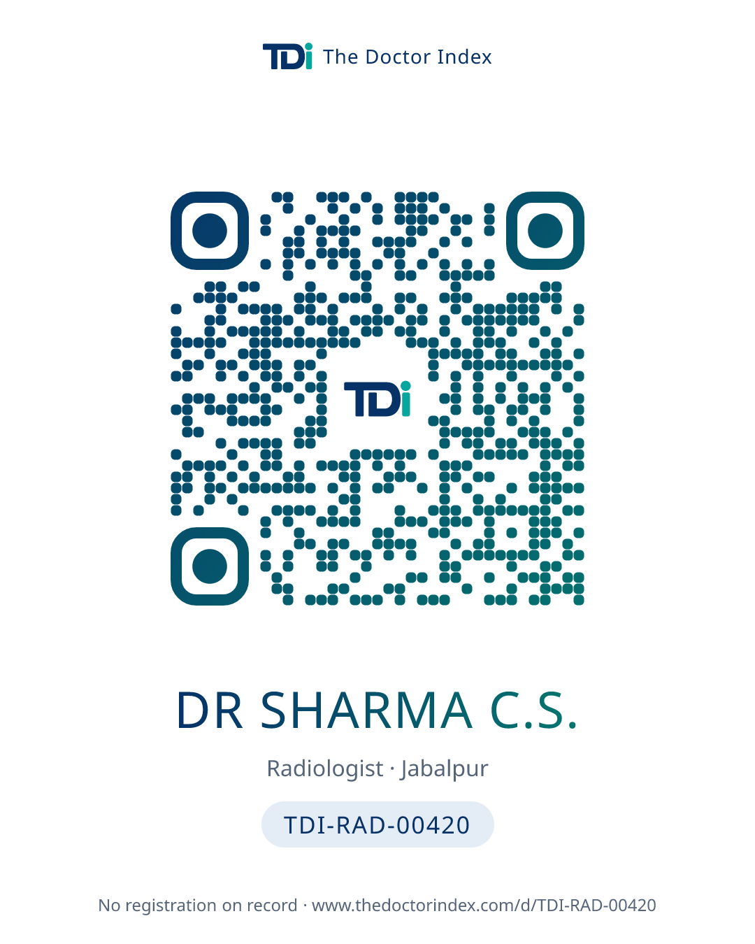 QR card for Dr Sharma C.S., TDI-RAD-00420