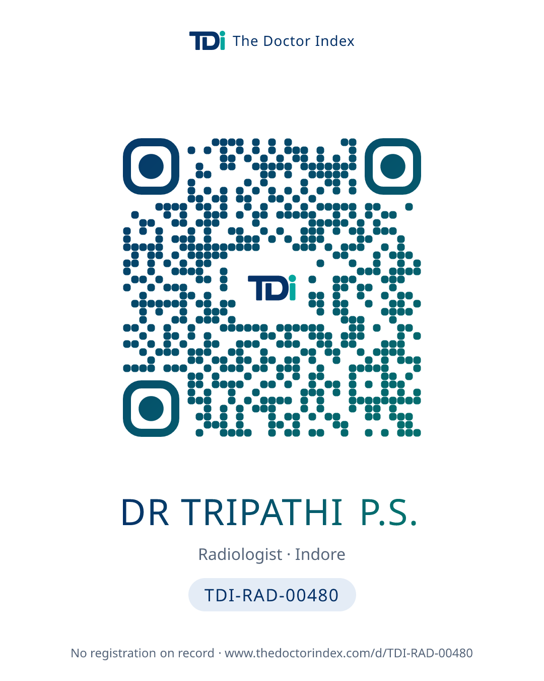 QR card for Dr Tripathi P.S., TDI-RAD-00480
