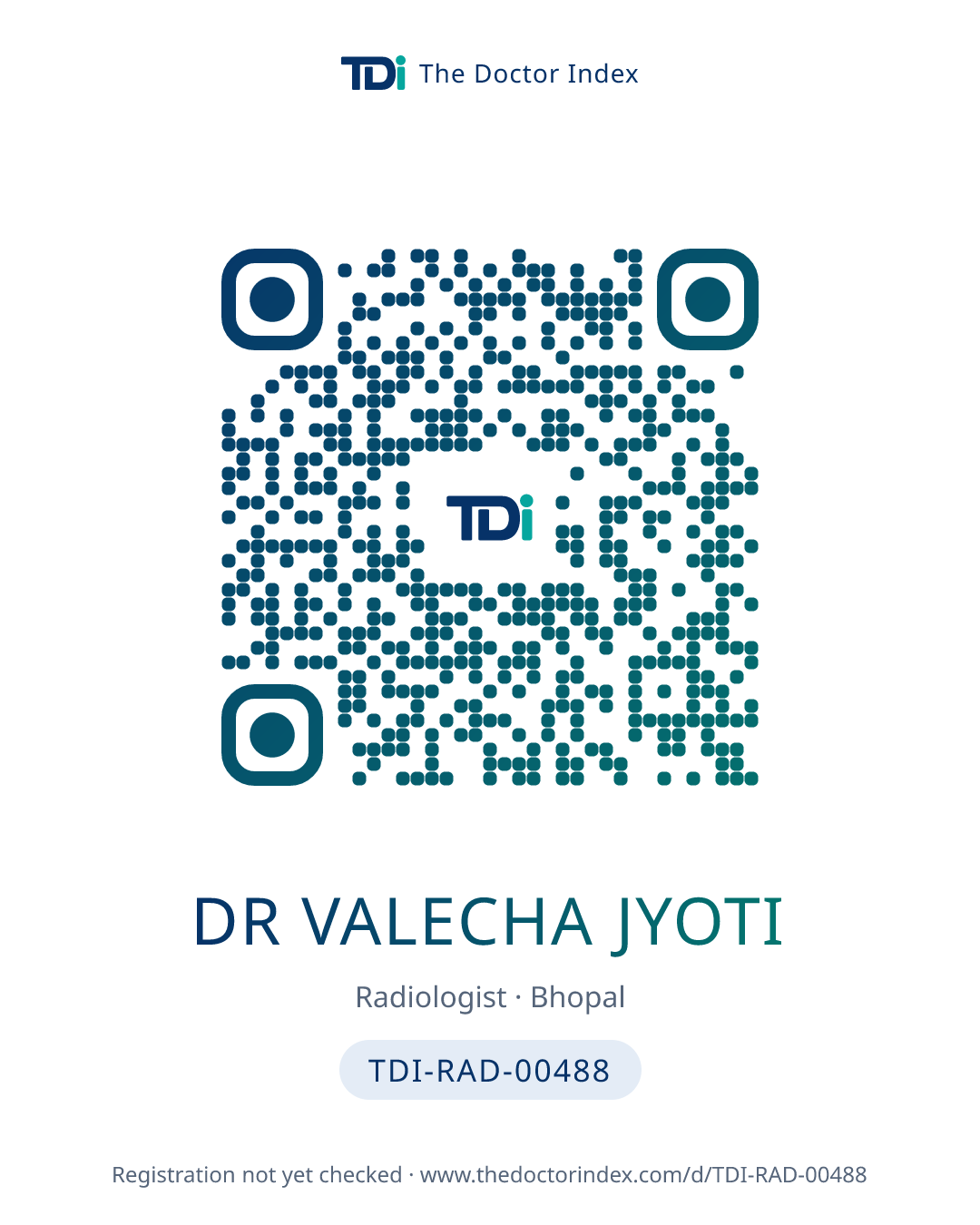QR card for Dr Valecha Jyoti, TDI-RAD-00488