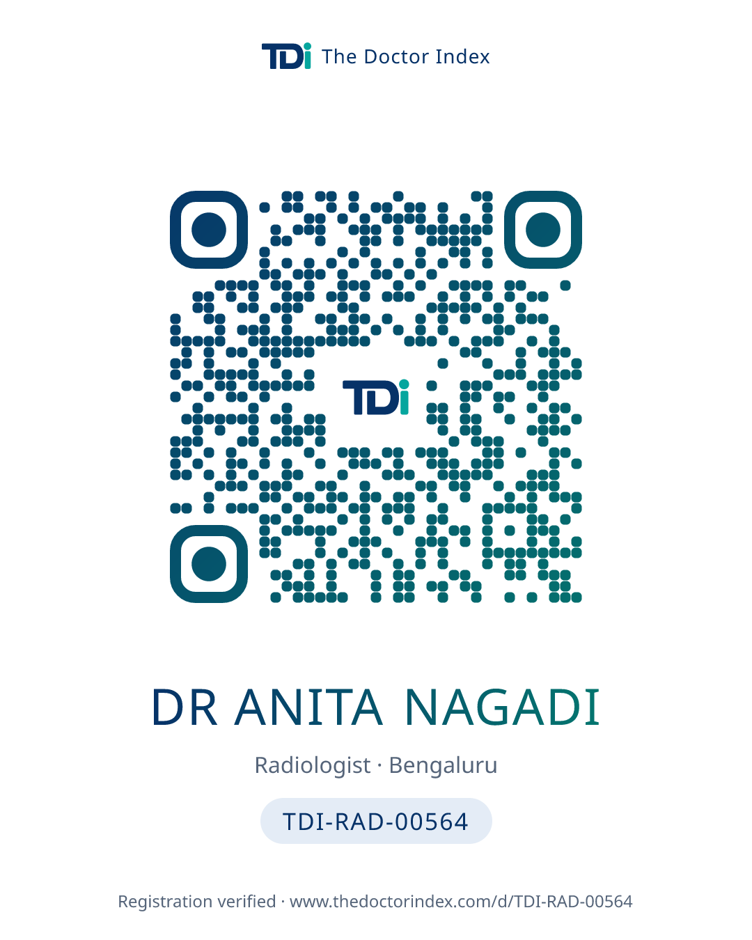 QR card for Dr Anita Nagadi, TDI-RAD-00564