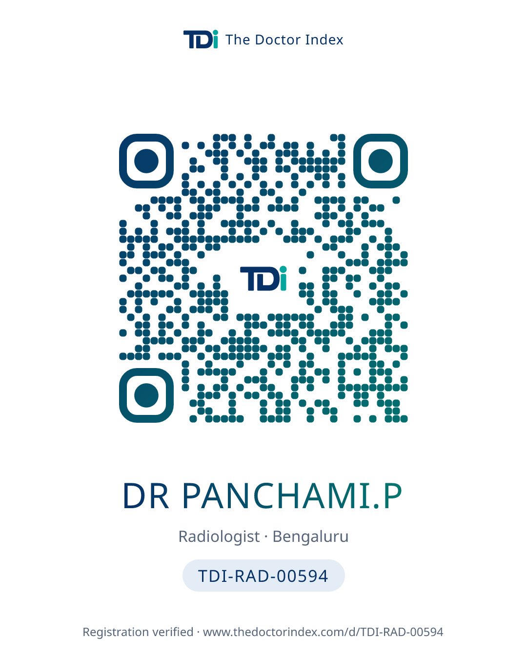 QR card for Dr Panchami.p, TDI-RAD-00594