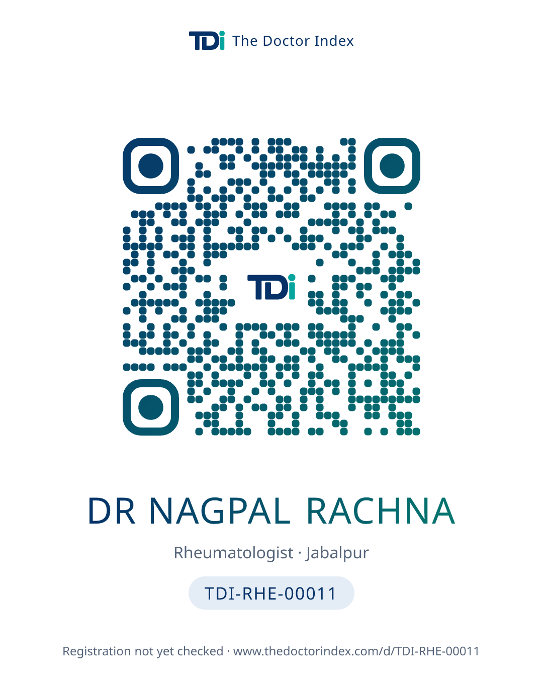 QR card for Dr Nagpal Rachna, TDI-RHE-00011