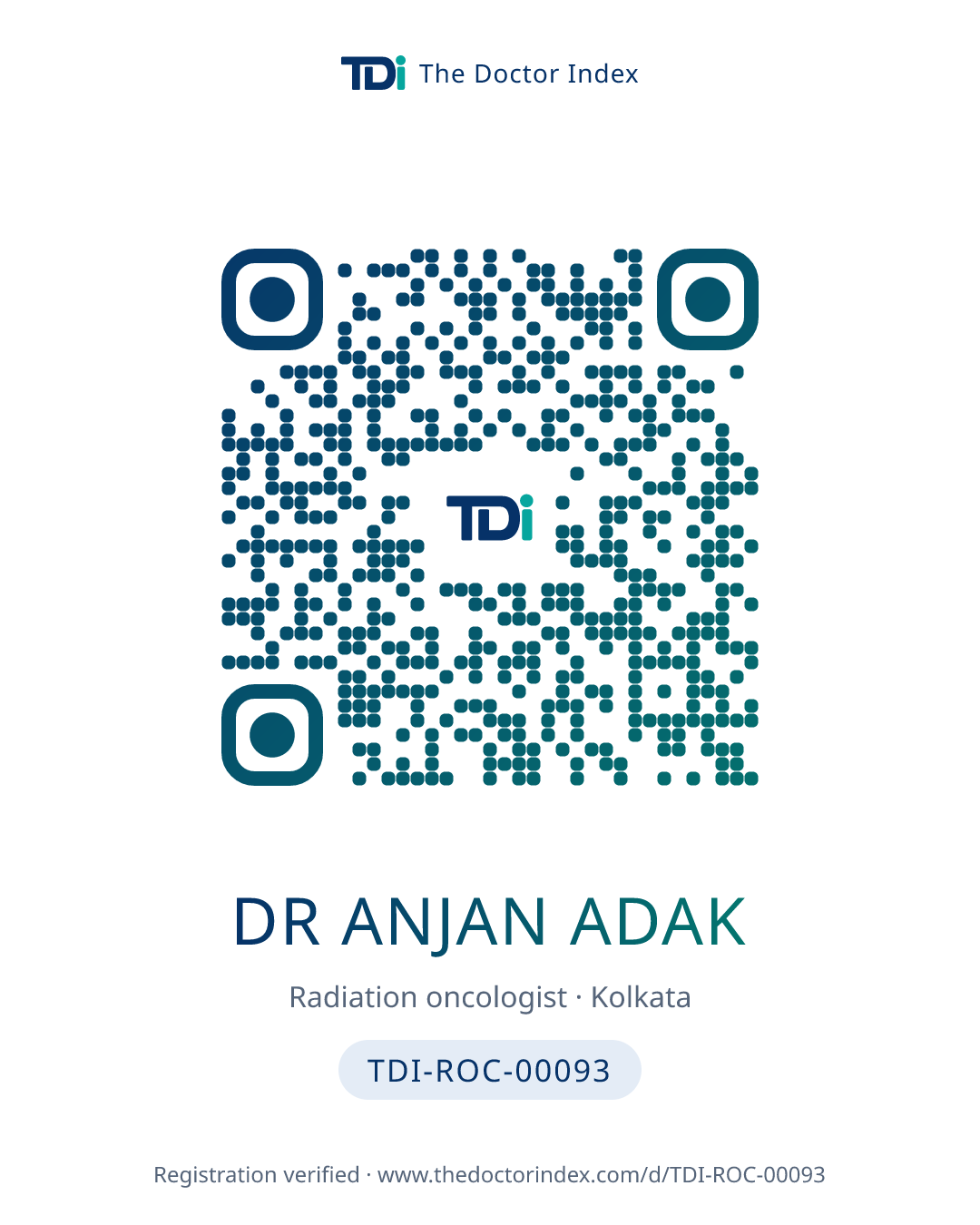 QR card for Dr Anjan Adak, TDI-ROC-00093