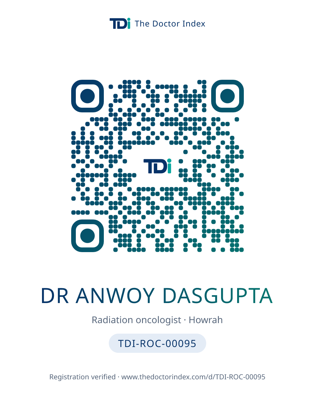 QR card for Dr Anwoy Dasgupta, TDI-ROC-00095