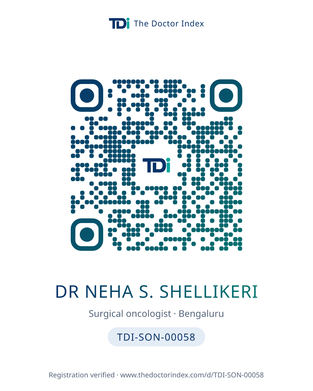 QR card for Dr Neha S. Shellikeri, TDI-SON-00058