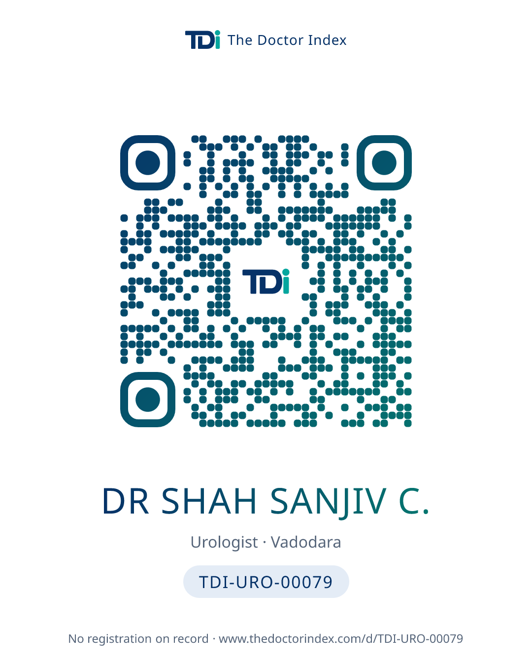 QR card for Dr Shah Sanjiv C., TDI-URO-00079