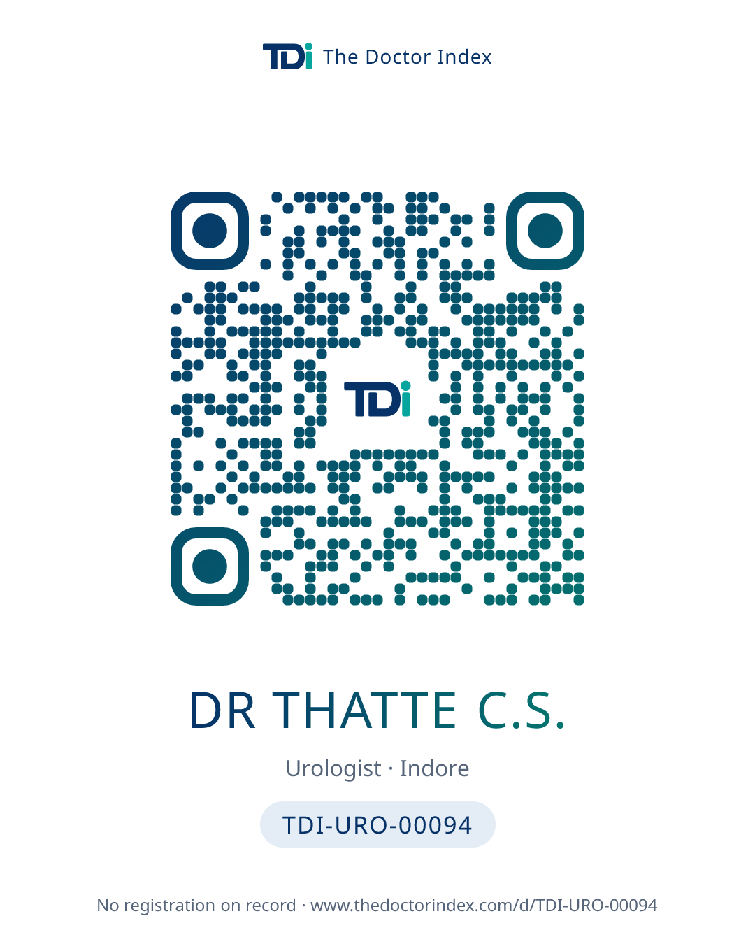 QR card for Dr Thatte C.S., TDI-URO-00094