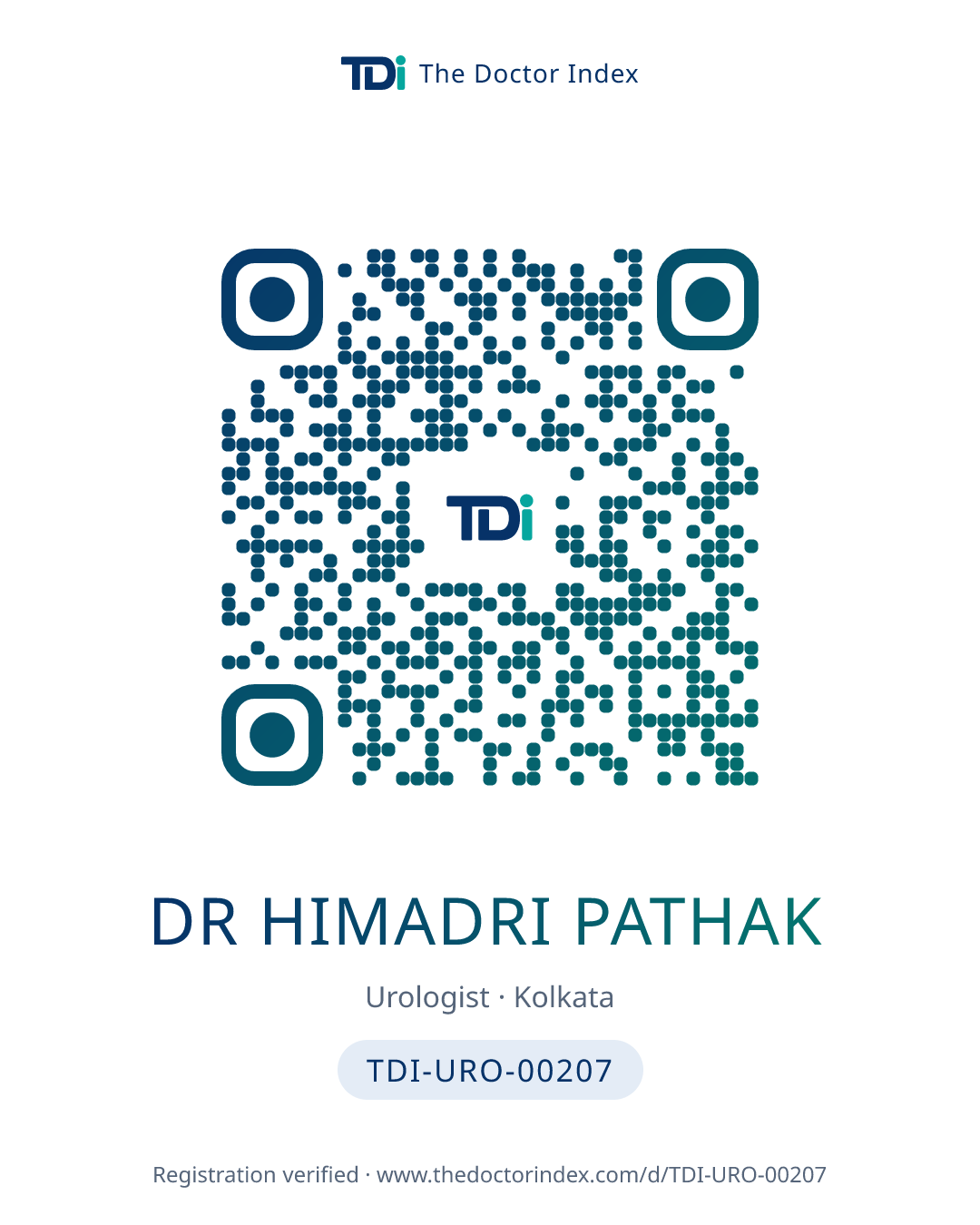 QR card for Dr Himadri Pathak, TDI-URO-00207